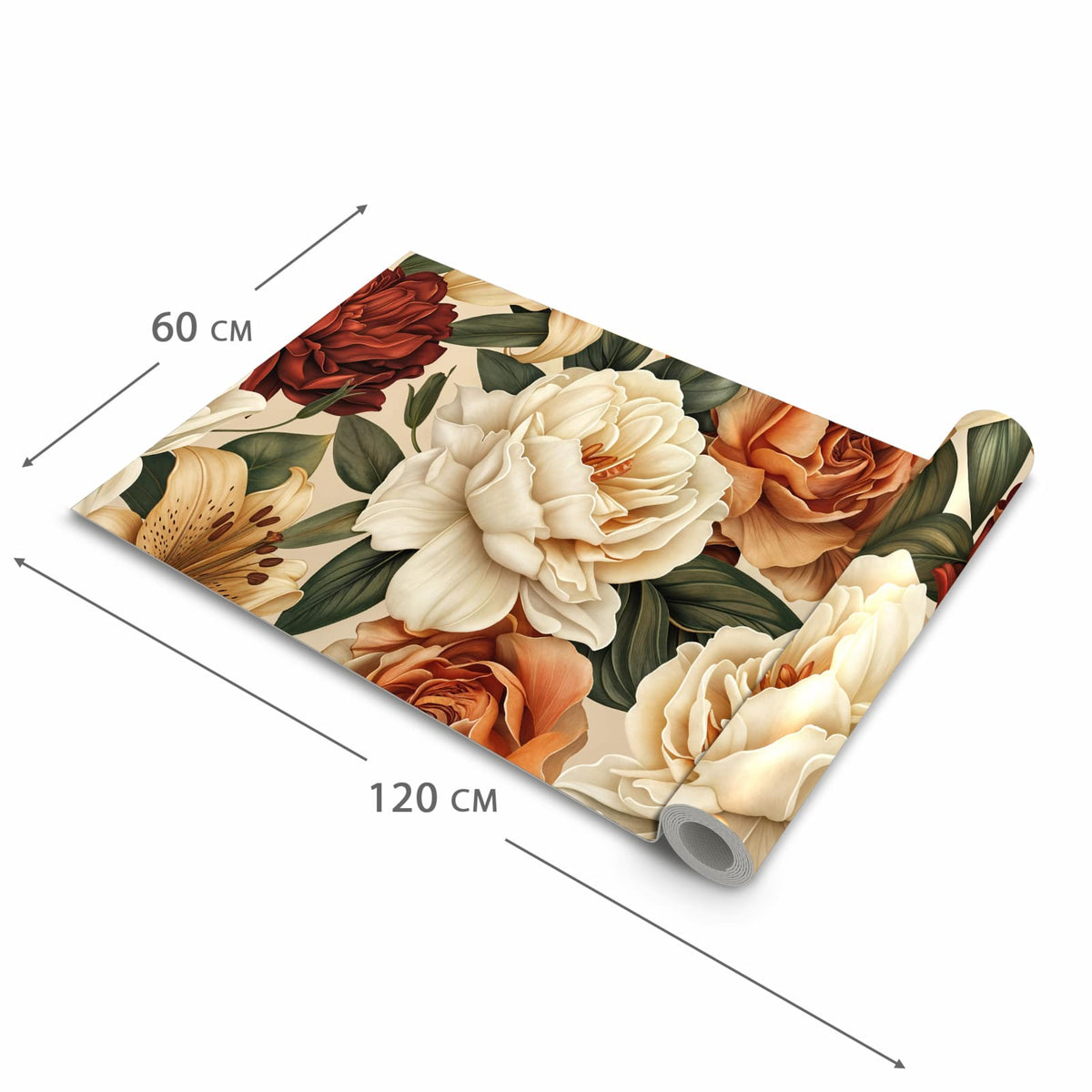 Strapazierfähiger abwaschbarer Küchenläufer mit Motiv Sanfte Blumenpracht in der Größe 80x200 cm