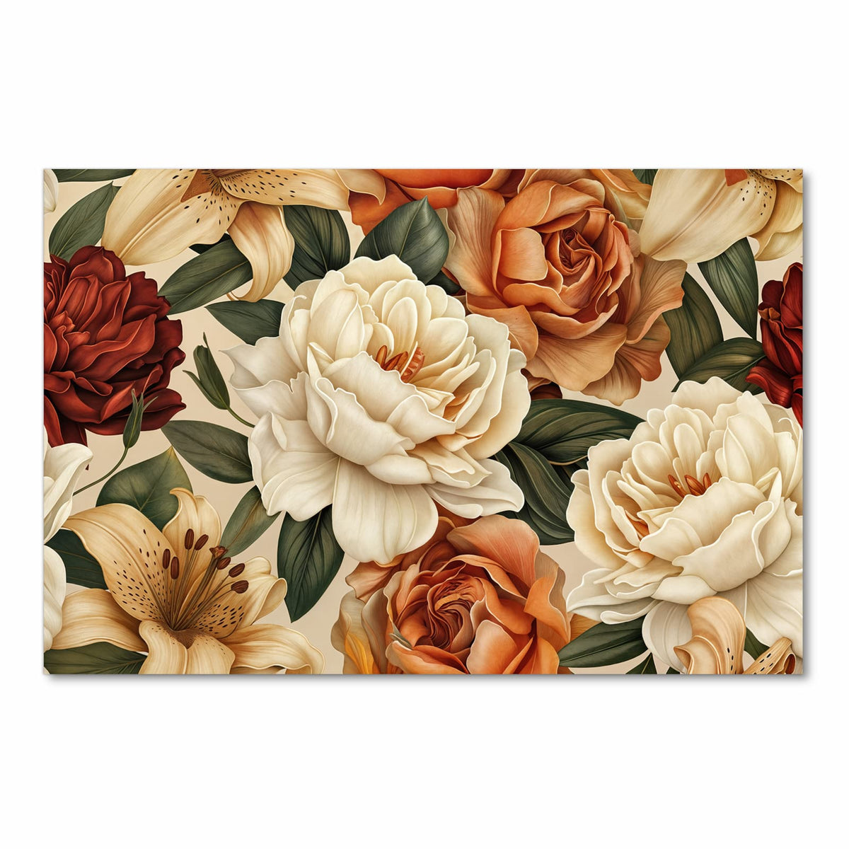 Abriebfester Küchenteppich mit Motiv Sanfte Blumenpracht in Frontansicht