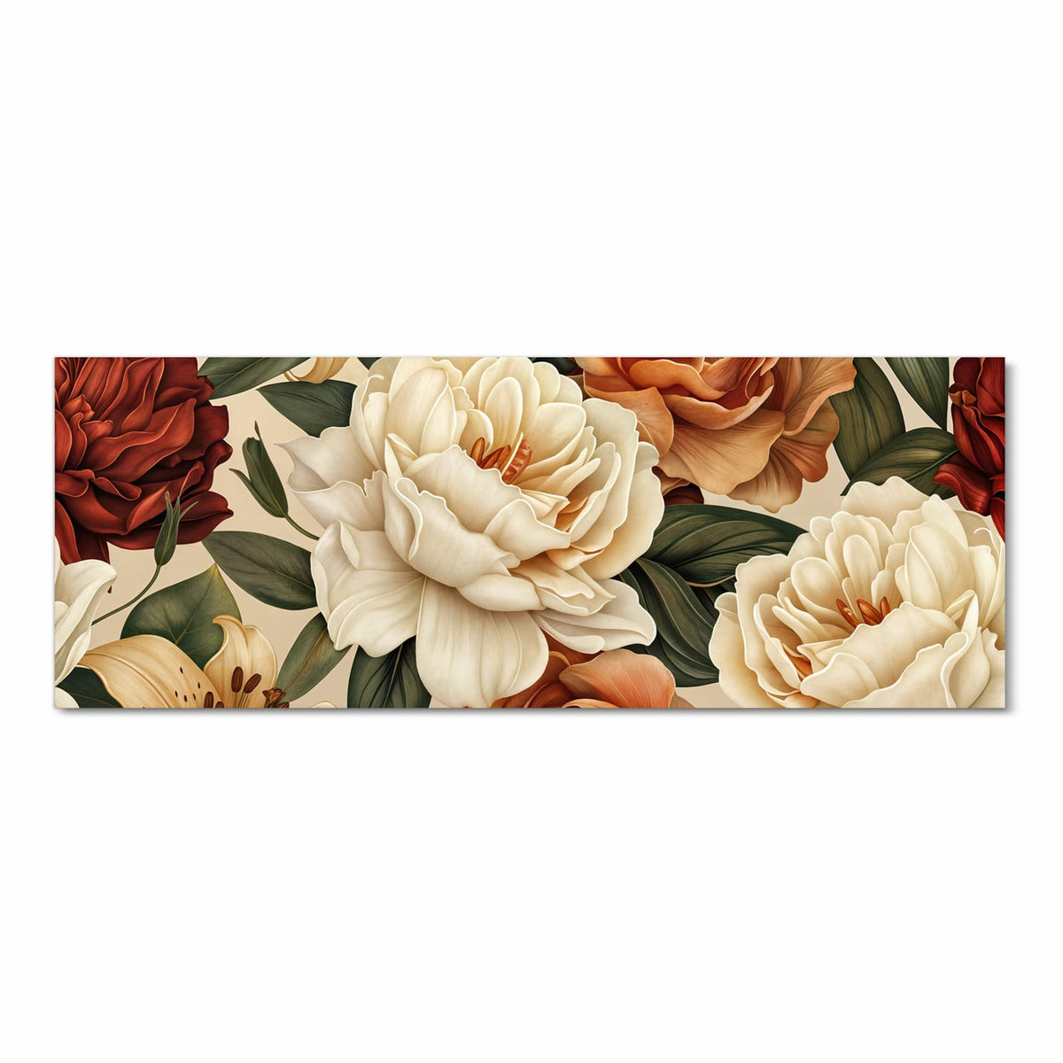 Fleckenresistenter Küchenläufer mit Motiv Sanfte Blumenpracht in Frontansicht