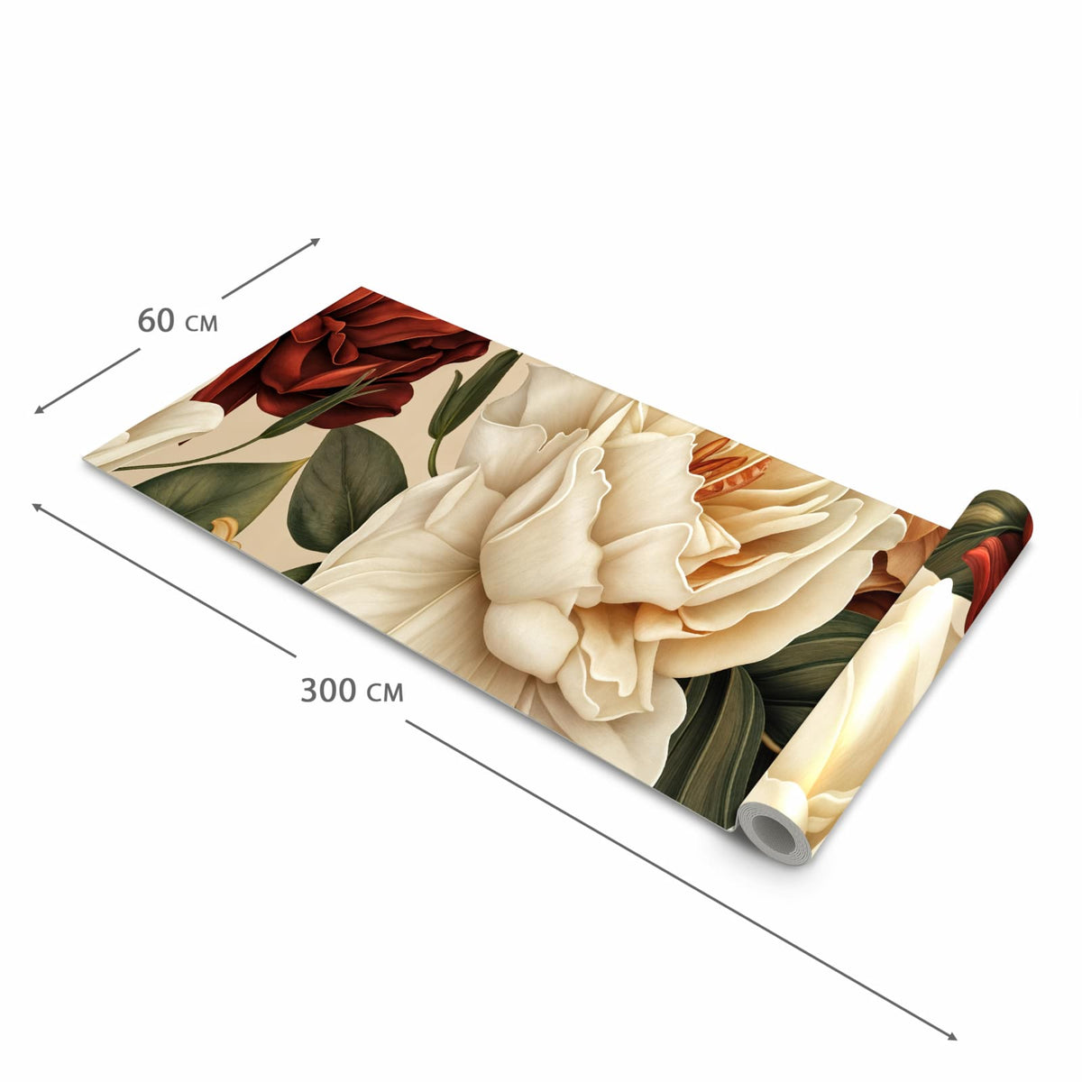 Bodenschonender Küchenteppich mit Motiv Sanfte Blumenpracht in der Grösse 80x200 cm