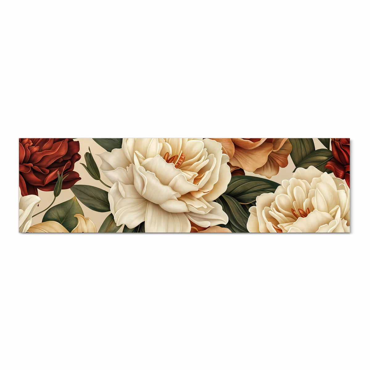 Küchenteppich mit Motiv Sanfte Blumenpracht in Frontansicht für optimalen Trittkomfort