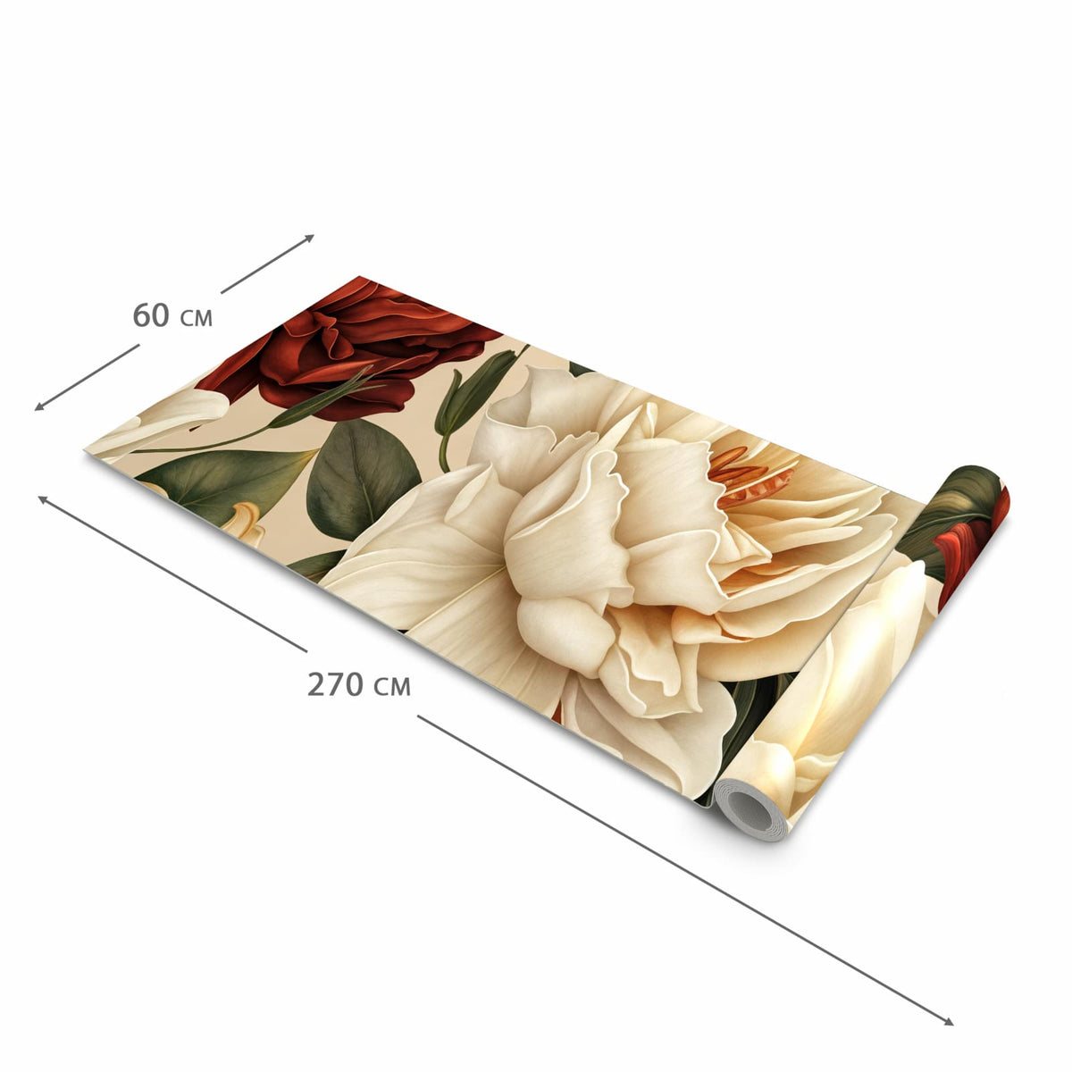 Feuchtigkeitsresistenter Küchenteppich mit Motiv Sanfte Blumenpracht in der Grösse 80x200 cm
