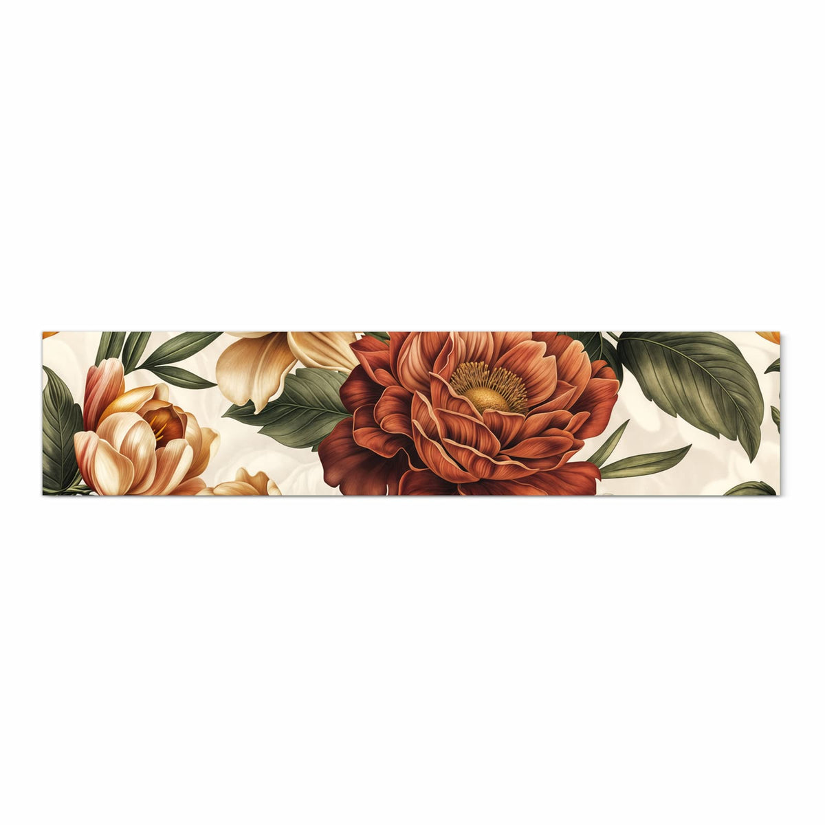 Strapazierfähiger waschbarer Küchenläufer mit Motiv Blumenmuster Vintage in Frontansicht