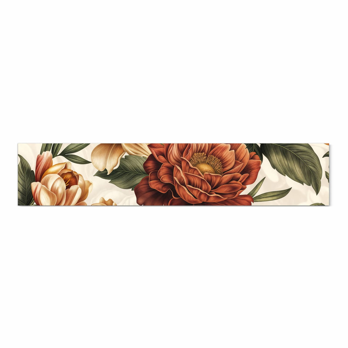 Waschbarer rutschfester Küchenläufer mit Motiv Blumenmuster Vintage in Frontansicht