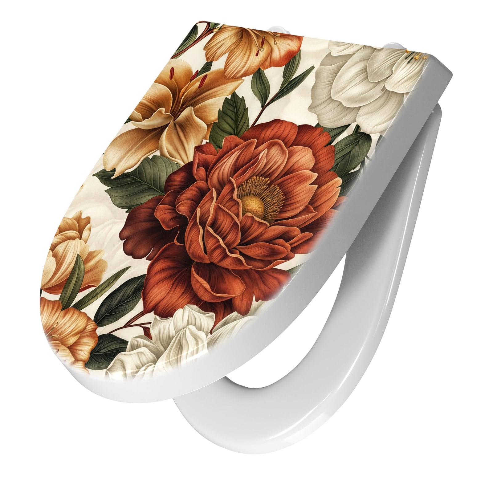WC-Sitz mit Absenkautomatik Blumenmuster Vintage