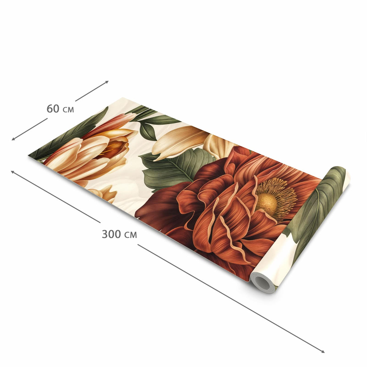 Langlebiger rutschfester Küchenläufer mit Motiv Blumenmuster Vintage in der Grösse 80x200 cm