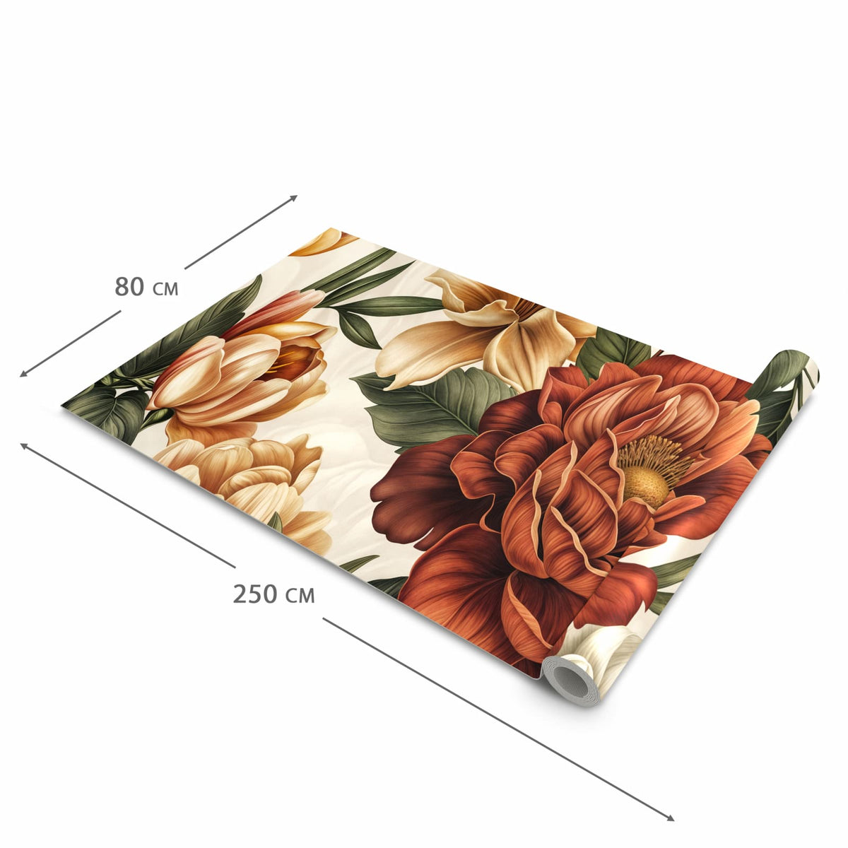 Komfortabler rutschfester Küchenläufer mit Motiv Blumenmuster Vintage in der Größe 80x200 cm