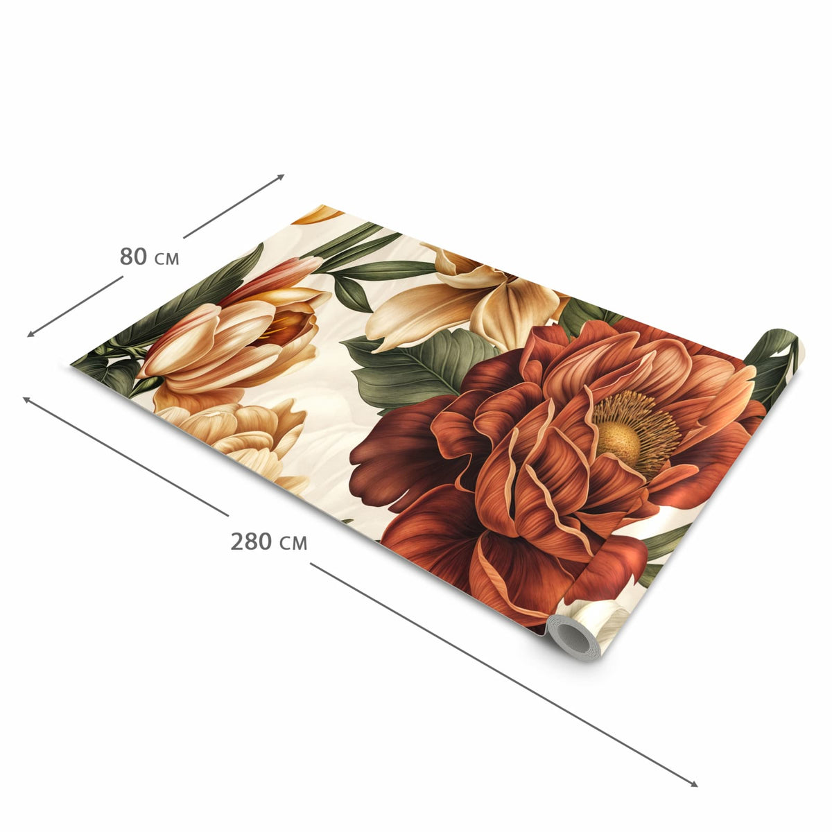 Rutschhemmender moderner Küchenläufer mit Motiv Blumenmuster Vintage in der Grösse 80x200 cm