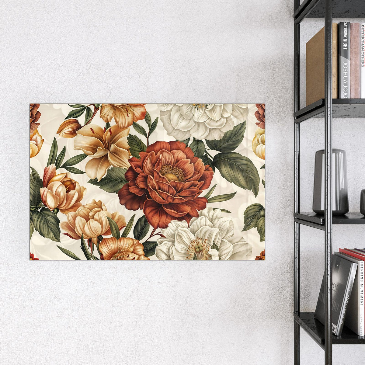 9 Größen – von 30 × 30 bis 120 × 90 cm – Magnettafel - Vintage Blütenmuster