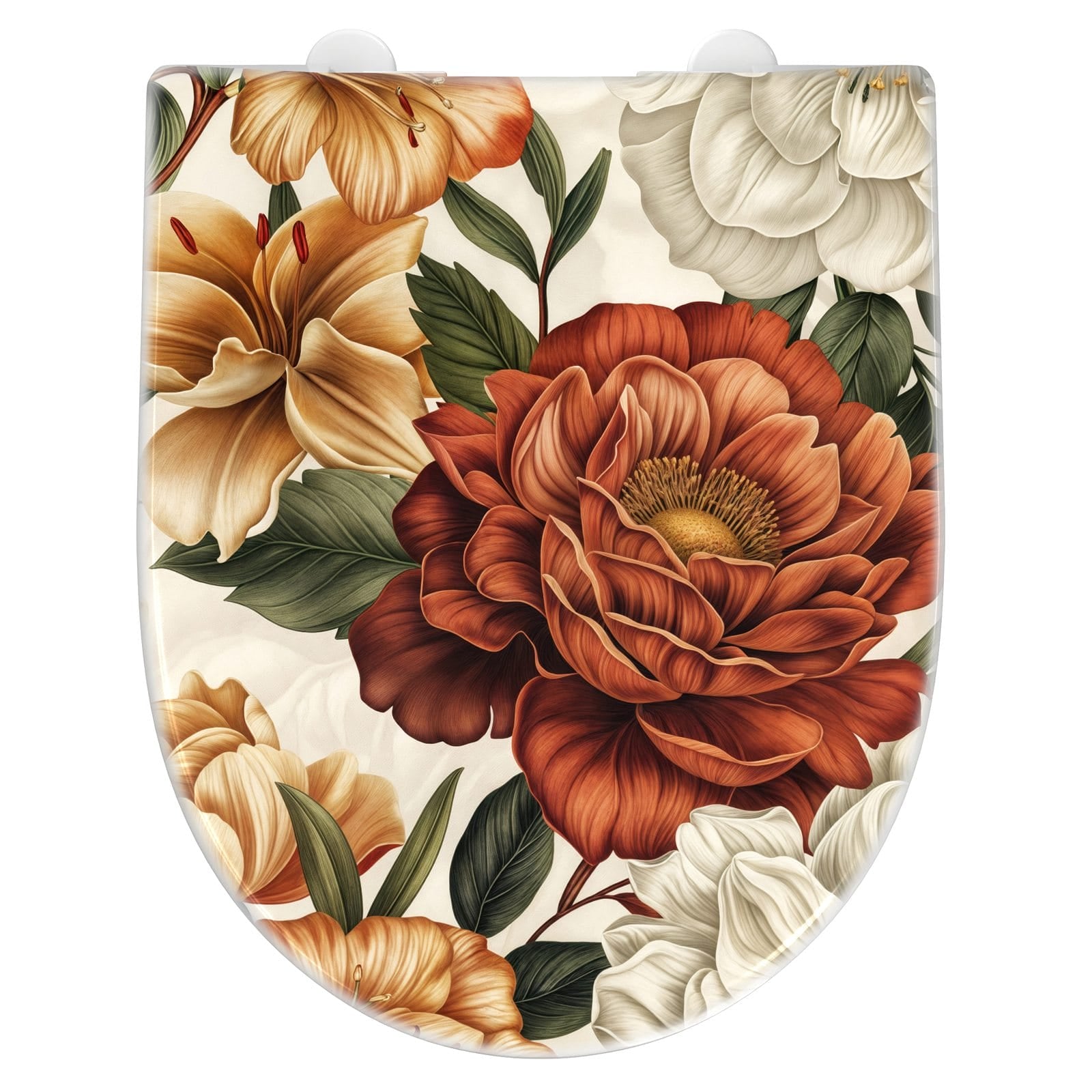 WC-Sitz mit Absenkautomatik Blumenmuster Vintage
