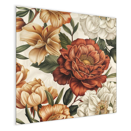 Magnettafel mit dem Motiv Vintage Blütenmuster