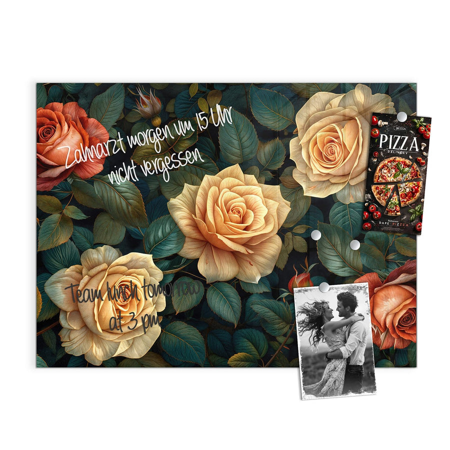 Maße Magnettafel - Rosen in Apricot