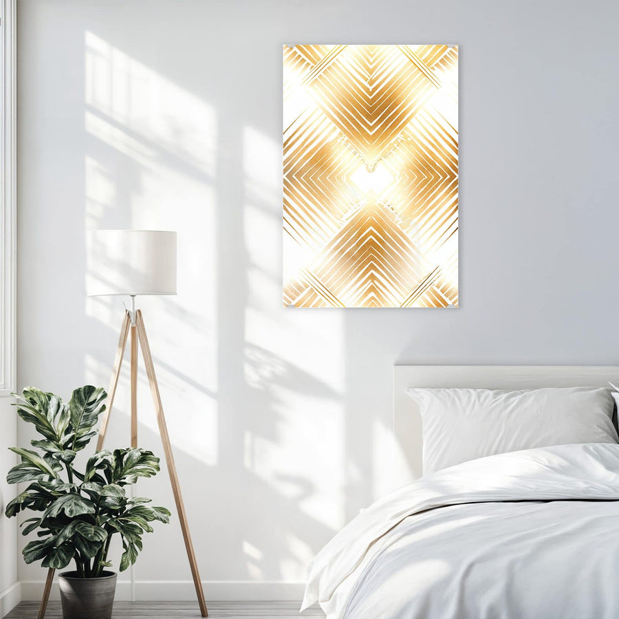 Maße Wandbild - Goldenes Rautenmuster - Hochformat