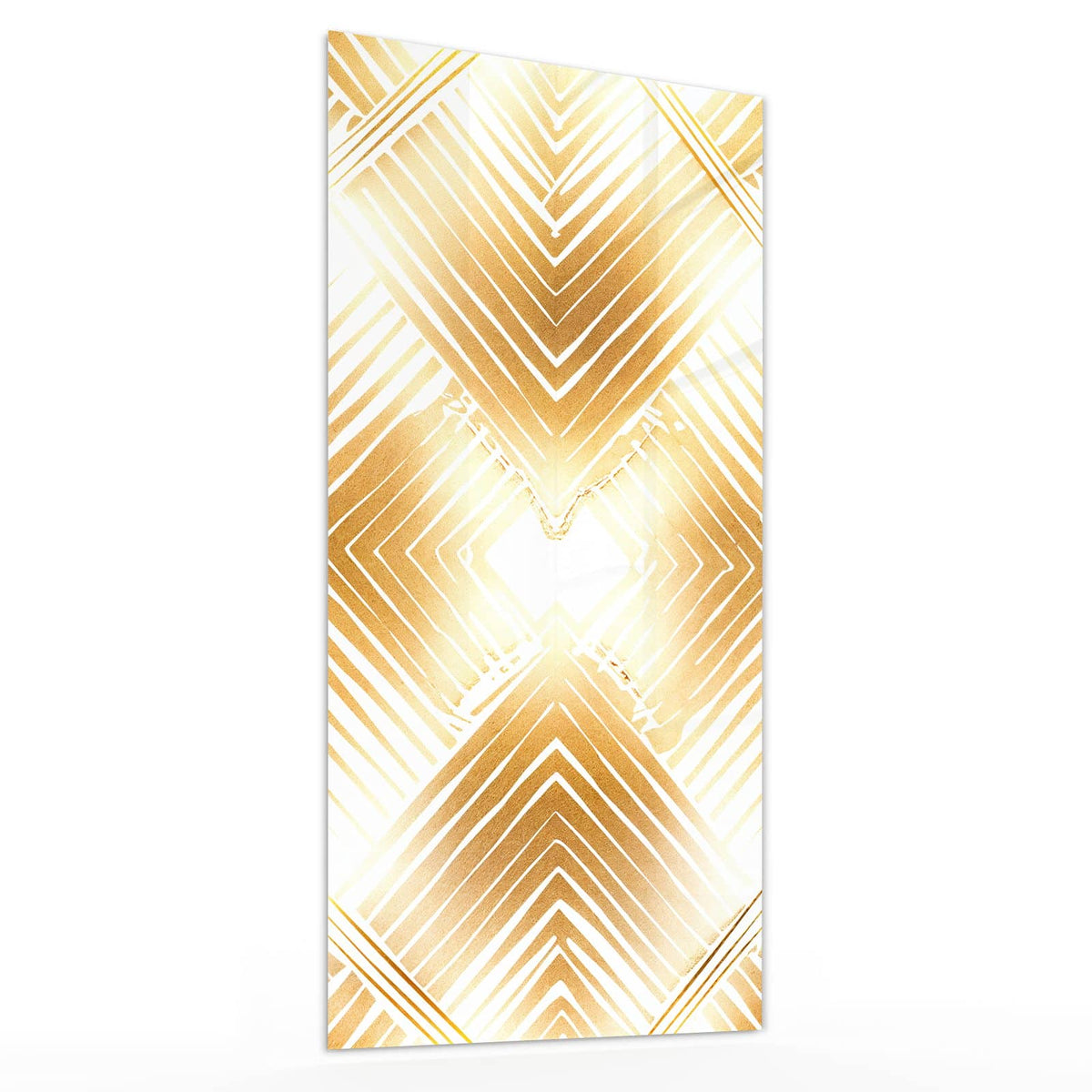 Glasbild Goldenes Rautenmuster von der Seite, 4 mm Echtglas