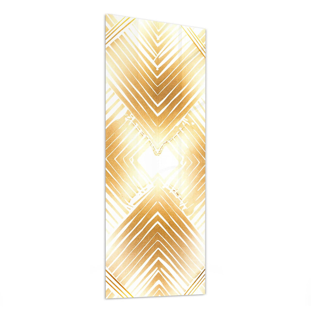 Glasbild Goldenes Rautenmuster von der Seite, 4 mm Echtglas