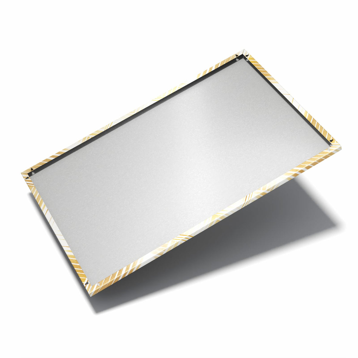 Nur 7 mm – liegt eng an der Wand – Metall Magnettafel - Goldenes Rautenmuster