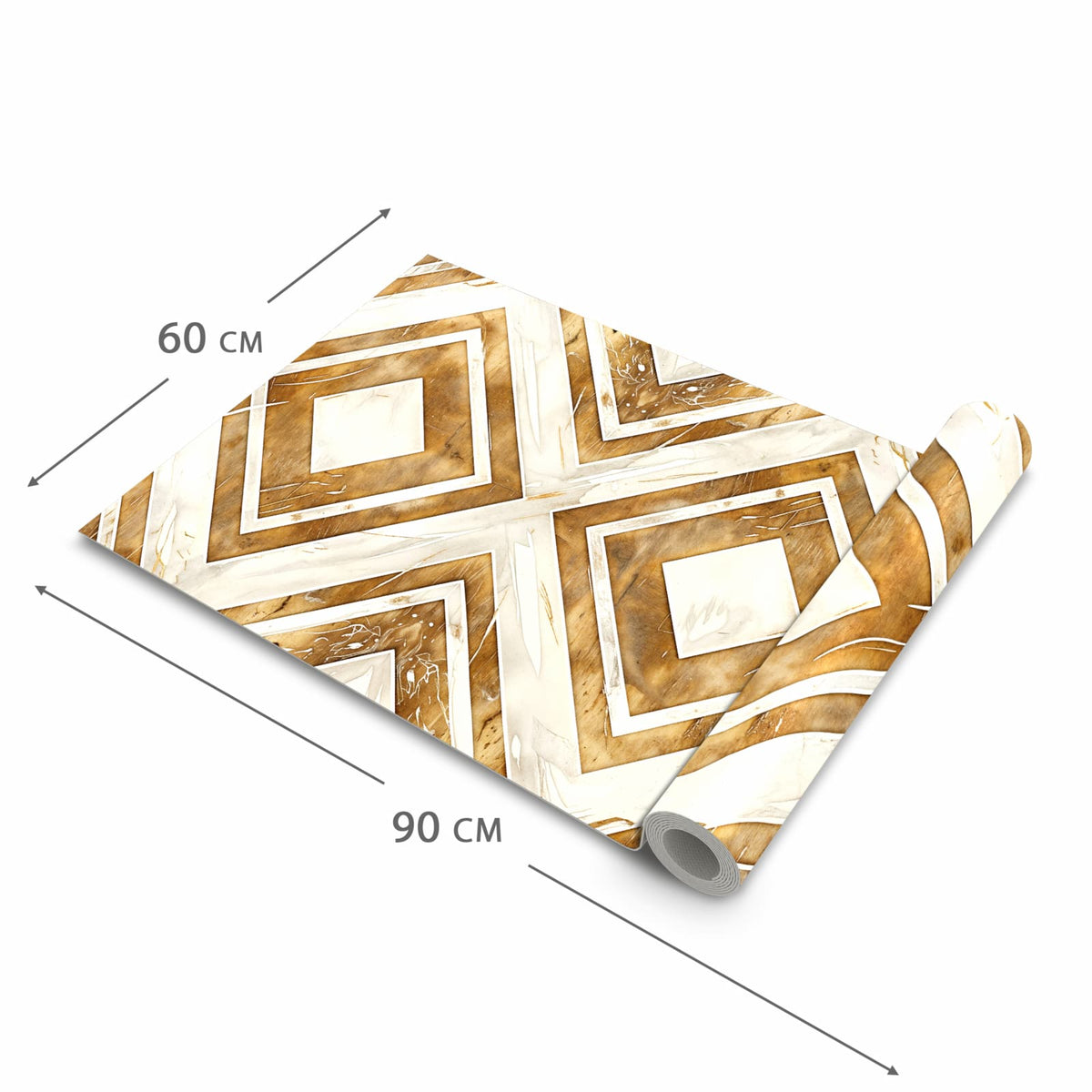 Küchenteppich mit Motiv Geometrisches Muster in der Grösse 60x90 cm für sichere Aufbewahrung