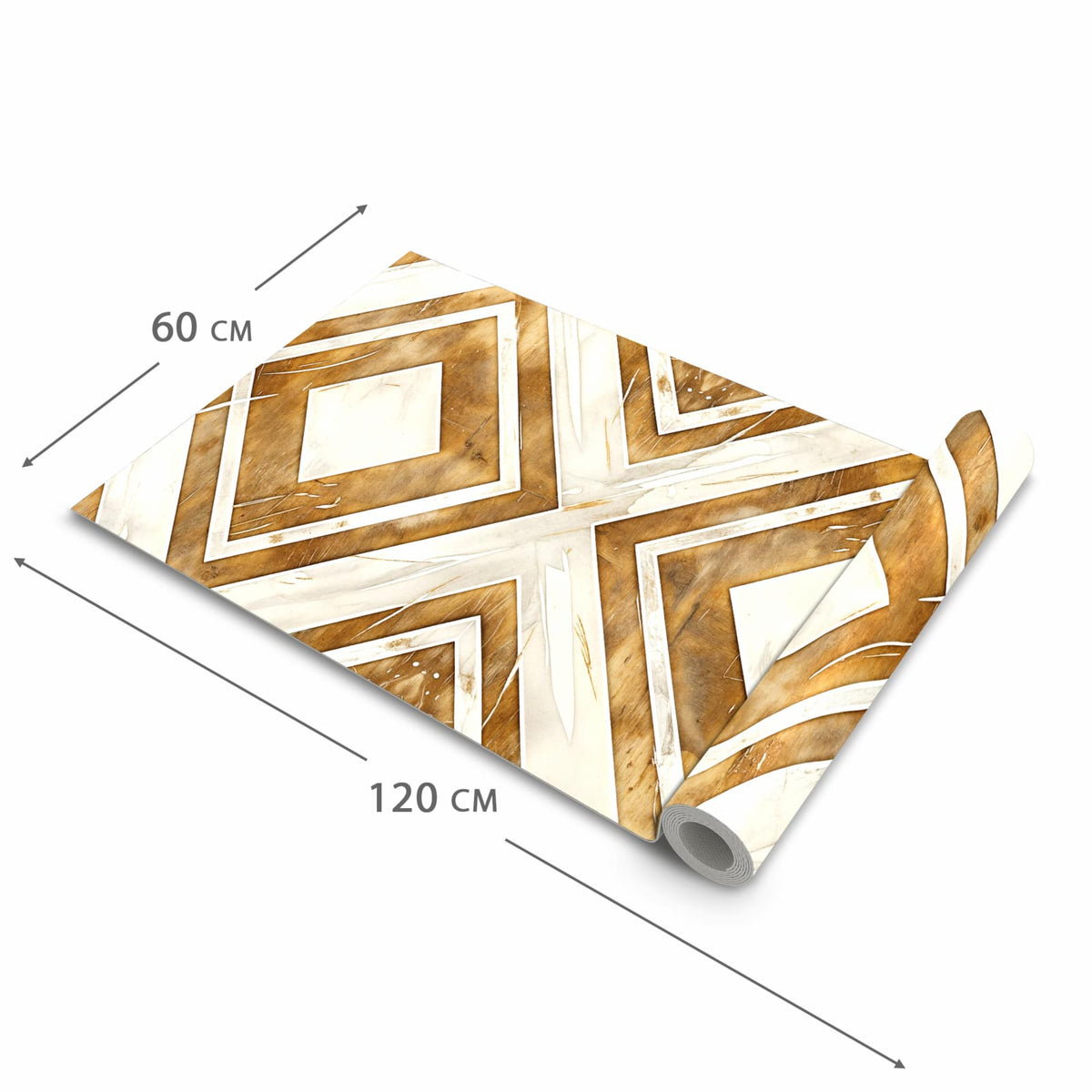 Feuchtigkeitsresistenter Küchenteppich mit Motiv Geometrisches Muster in der Grösse 60x90 cm