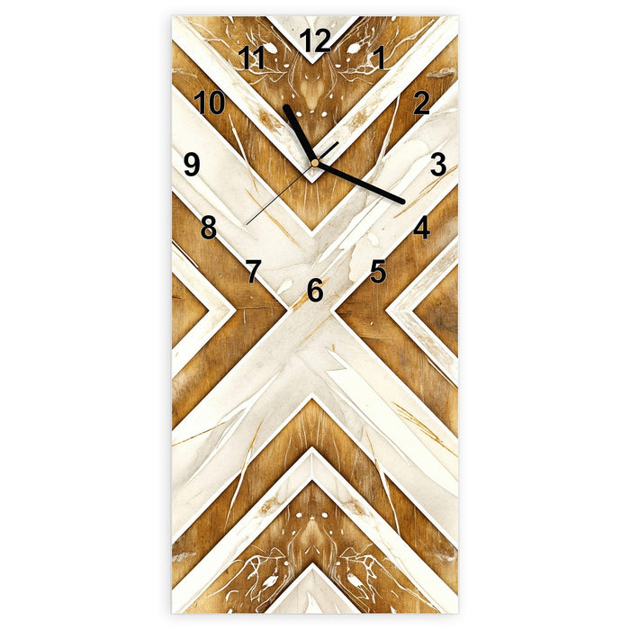 Wanduhr Geometrisches & Muster aus Glas – Hochformat 30 × 60 cm mit Ziffernblatt Modern