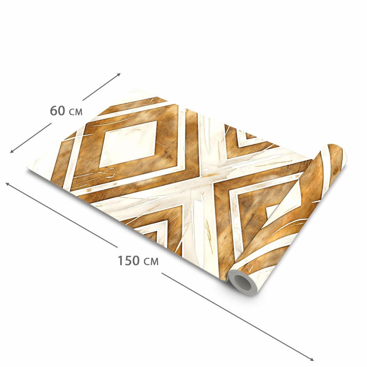 Bodenschonender Küchenteppich mit Motiv Geometrisches Muster in der Größe 60x90 cm