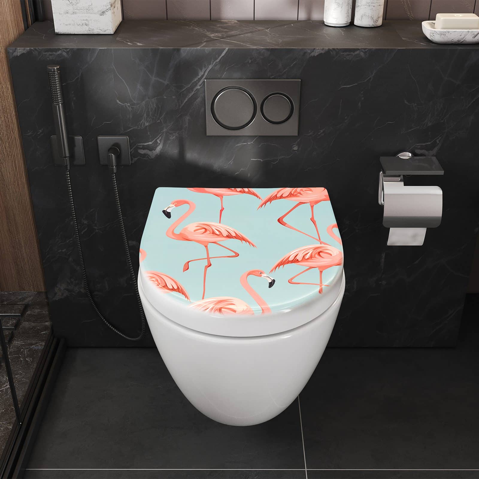WC-Sitz mit Absenkautomatik Flamingo Design