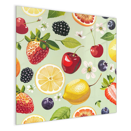 Magnettafel mit dem Motiv Früchte auf Pastellgrün