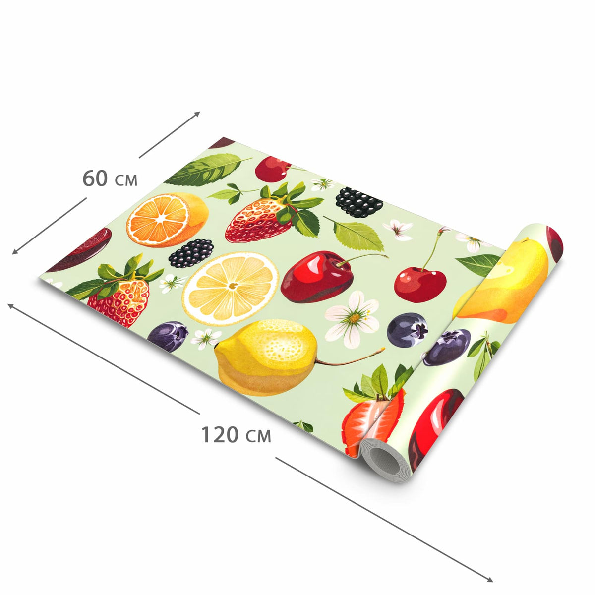 Flacher Küchenläufer mit Motiv Fruchtmix in der Grösse 60x270 cm
