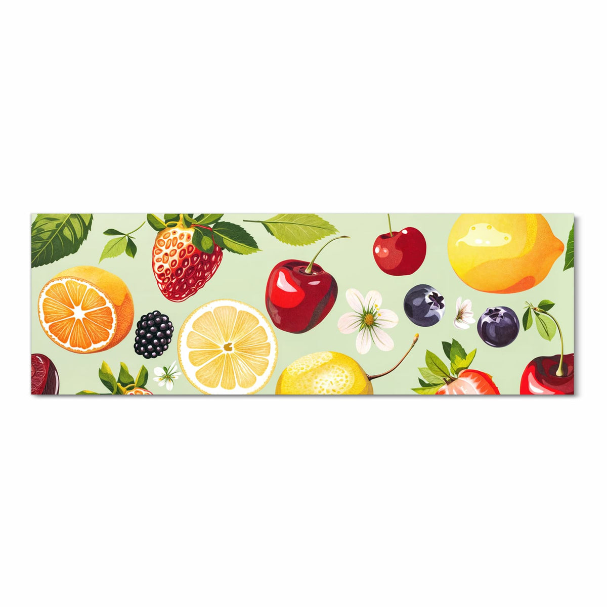 Wasserabweisender Küchenteppich mit Motiv Fruchtmix in Frontansicht