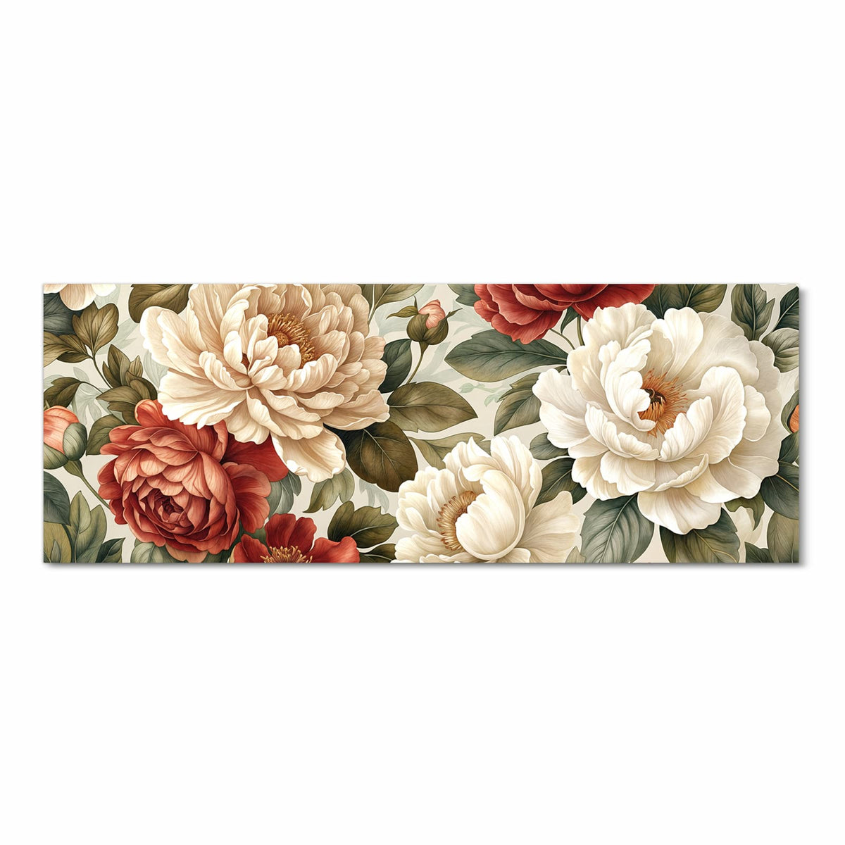 Abriebfester Bodenläufer Teppich mit Motiv Florales Blütenmuster in Frontansicht