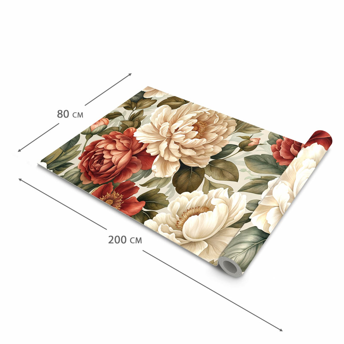 Komfortabler Läufer Küche mit Motiv Florales Blütenmuster in der Grösse 60x270 cm