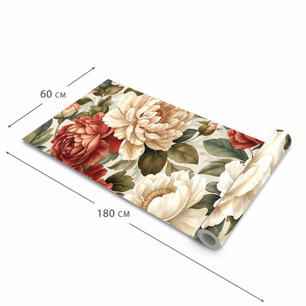 Küchenteppich mit Motiv Florales Blütenmuster in der Grösse 60x270 cm für sichere Aufbewahrung