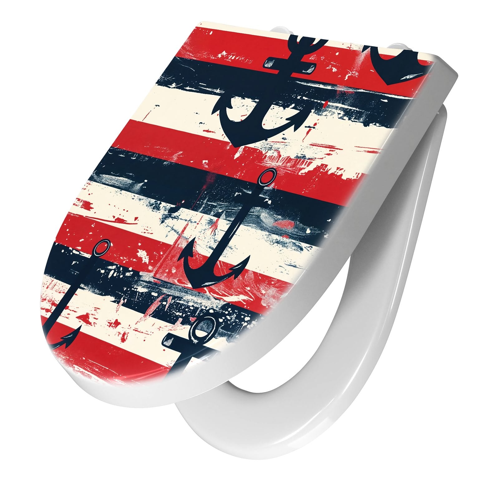 WC-Sitz mit Absenkautomatik Anker Streifen