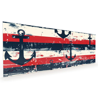 Küchenrückwand mit dem Motiv Anker auf Streifen
