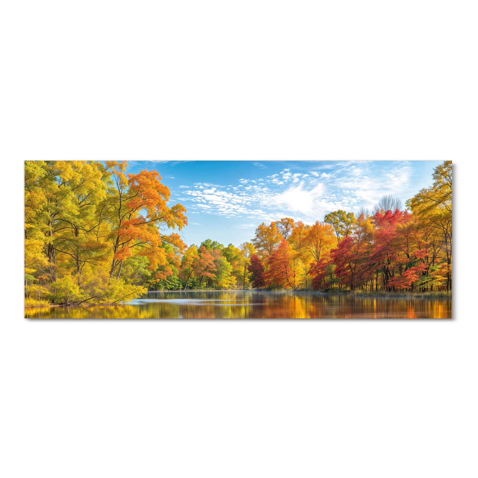 Küchenteppich mit Motiv Herbstlicher See in Frontansicht für sichere Aufbewahrung