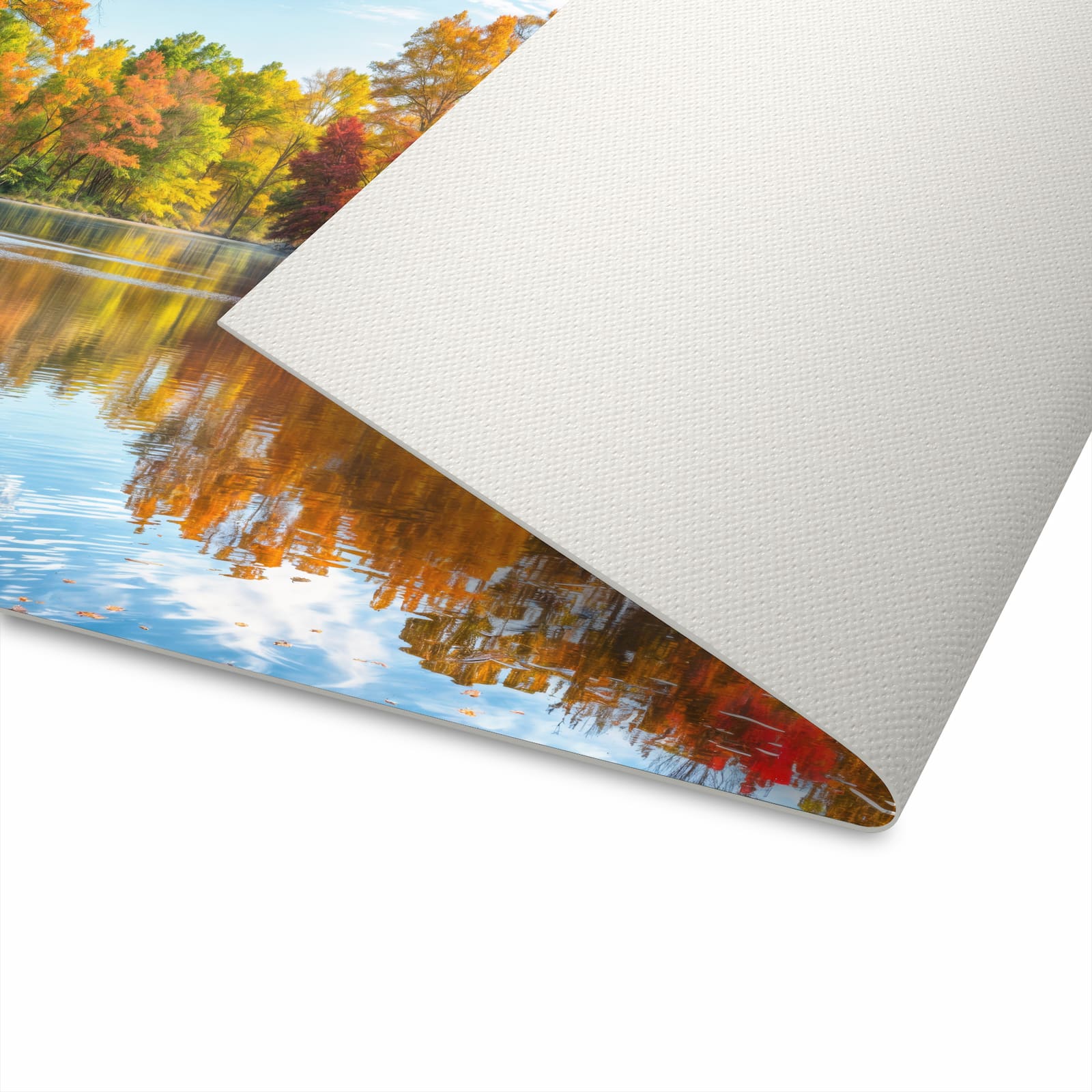 Rutschfester Küchenteppich mit Motiv Herbstlicher See in der Unterseite