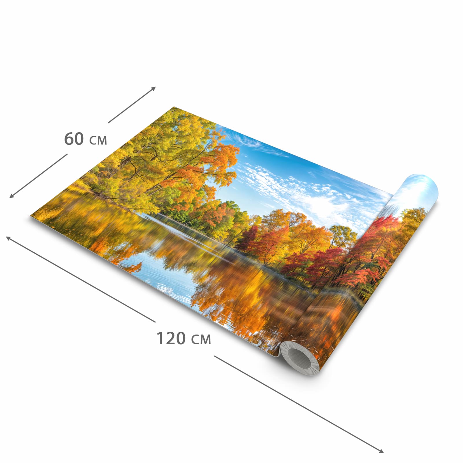 Küchenteppich mit Motiv Herbstlicher See in der Grösse 60x240 cm für sicheres Aufbewahren