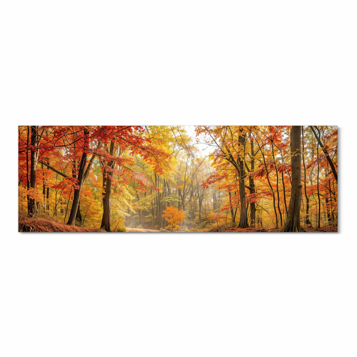 Geruchsneutraler Küchenläufer mit Motiv Herbstwald am See in Frontansicht