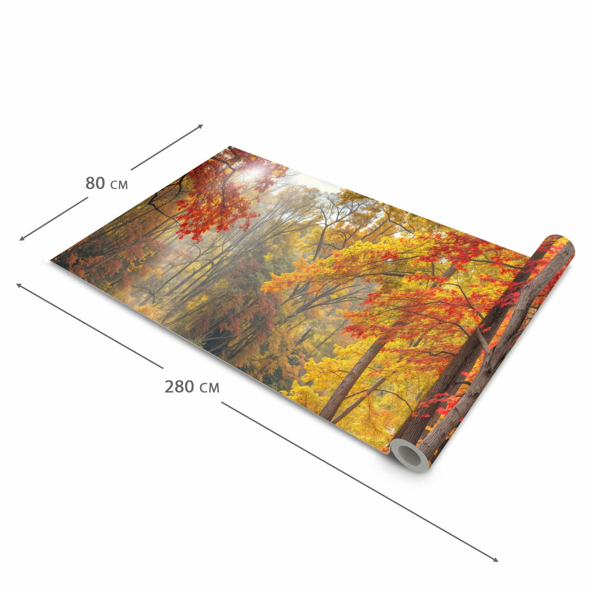 Flacher waschbarer Küchenteppich mit Motiv Herbstwald See in der Grösse 60x180 cm
