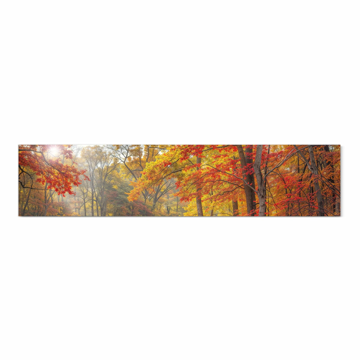 Küchenteppich mit Motiv Herbstwald See in Frontansicht für sichere Aufbewahrung