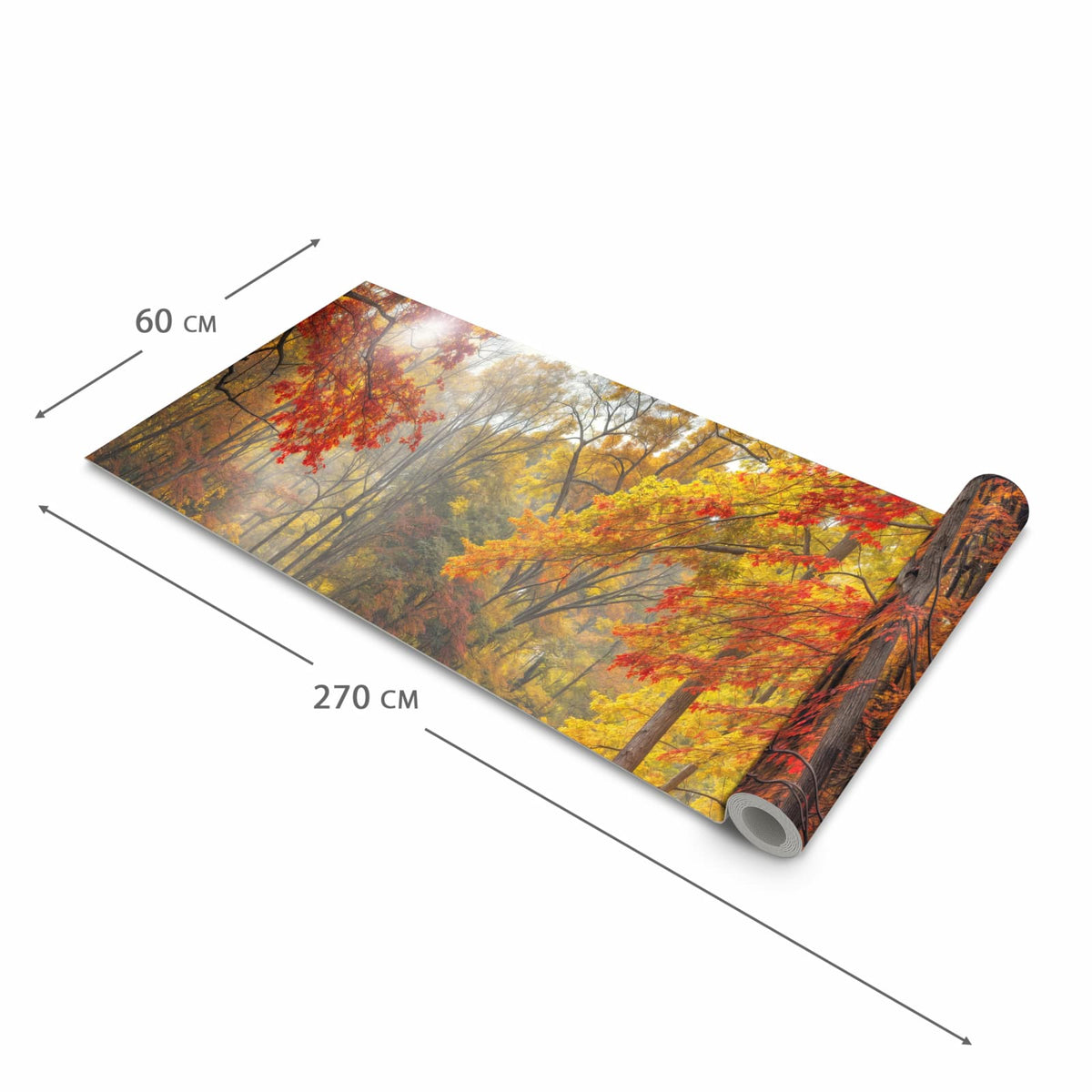 Wasserabweisender Läufer für die Küche mit Motiv Herbstwald See in der Grösse 60x180 cm