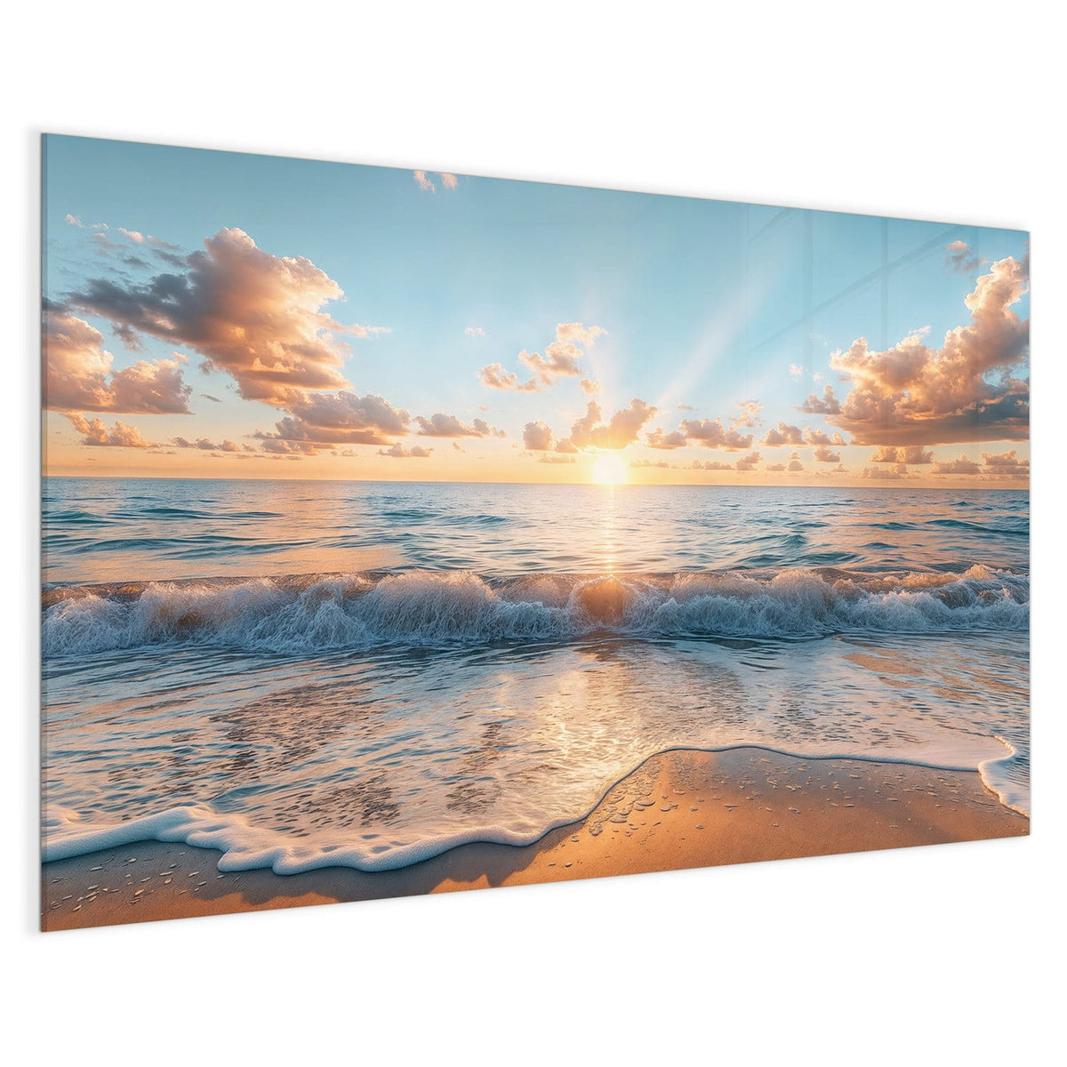 4 mm Glas statt lackiertem Blech – Magnettafel - Sonne über der Brandung