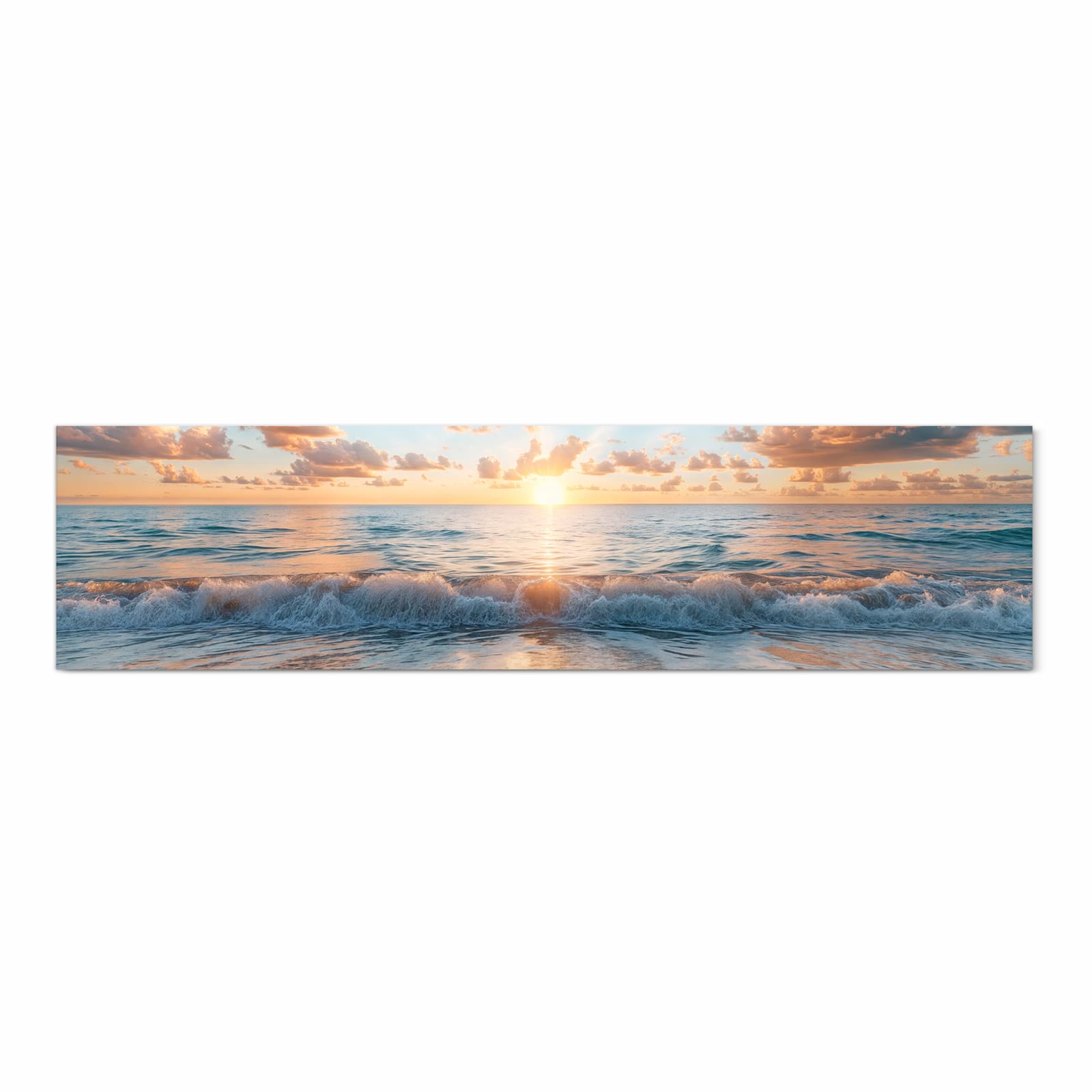 Läufer für Eingangsbereich mit Motiv Strand Sonnenuntergang in Frontansicht - angenehme Haptik