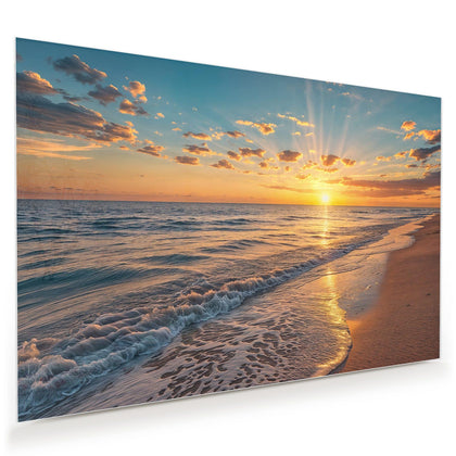 Wandbild mit dem Motiv Abendsonne am Strand