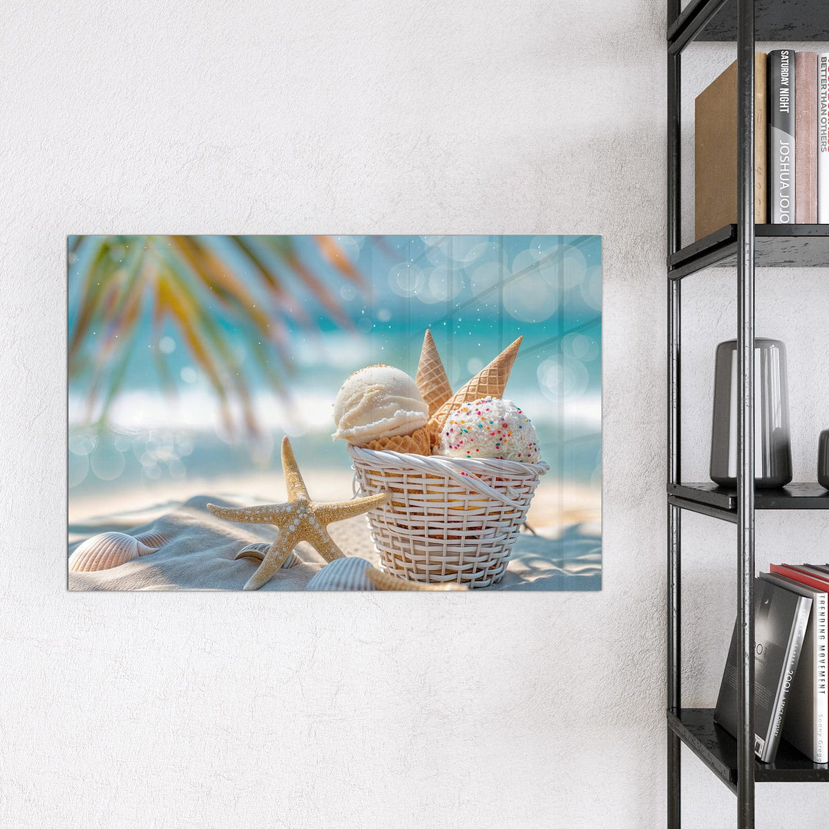 9 Größen – von 30 × 30 bis 120 × 90 cm – Magnettafel - Eiskugeln am Strand