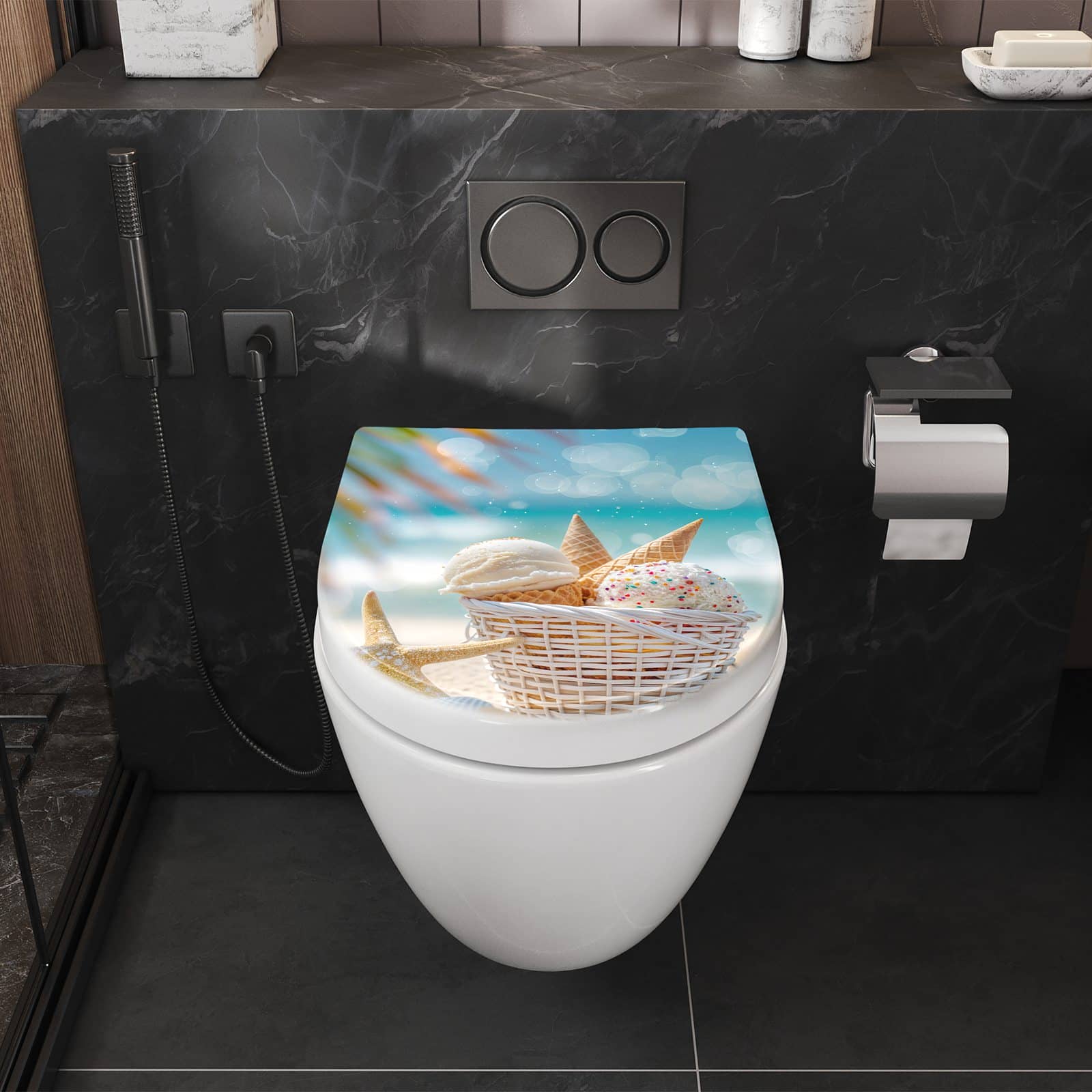 WC-Sitz mit Absenkautomatik Sommer Eiskörbchen