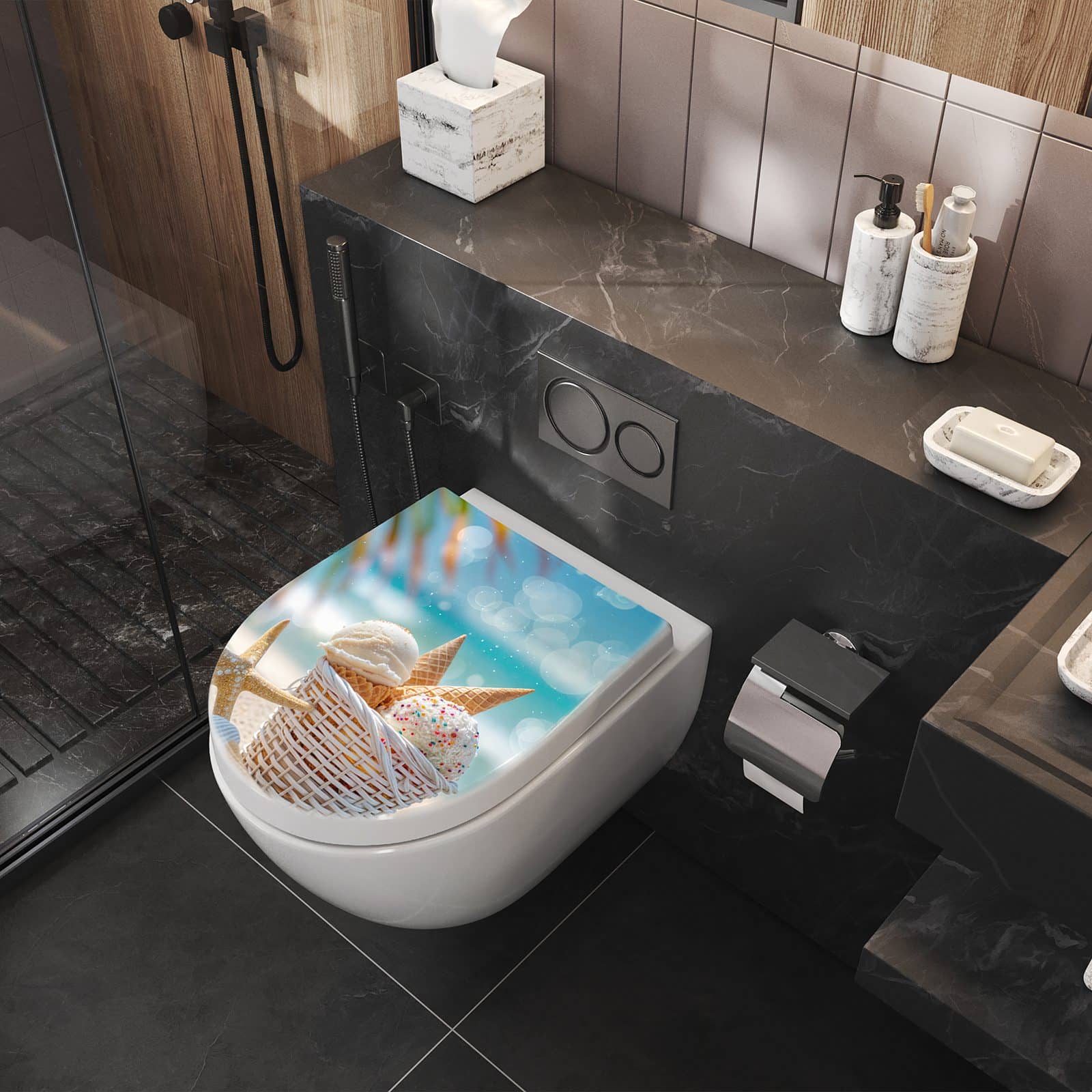 WC-Sitz mit Absenkautomatik Sommer Eiskörbchen