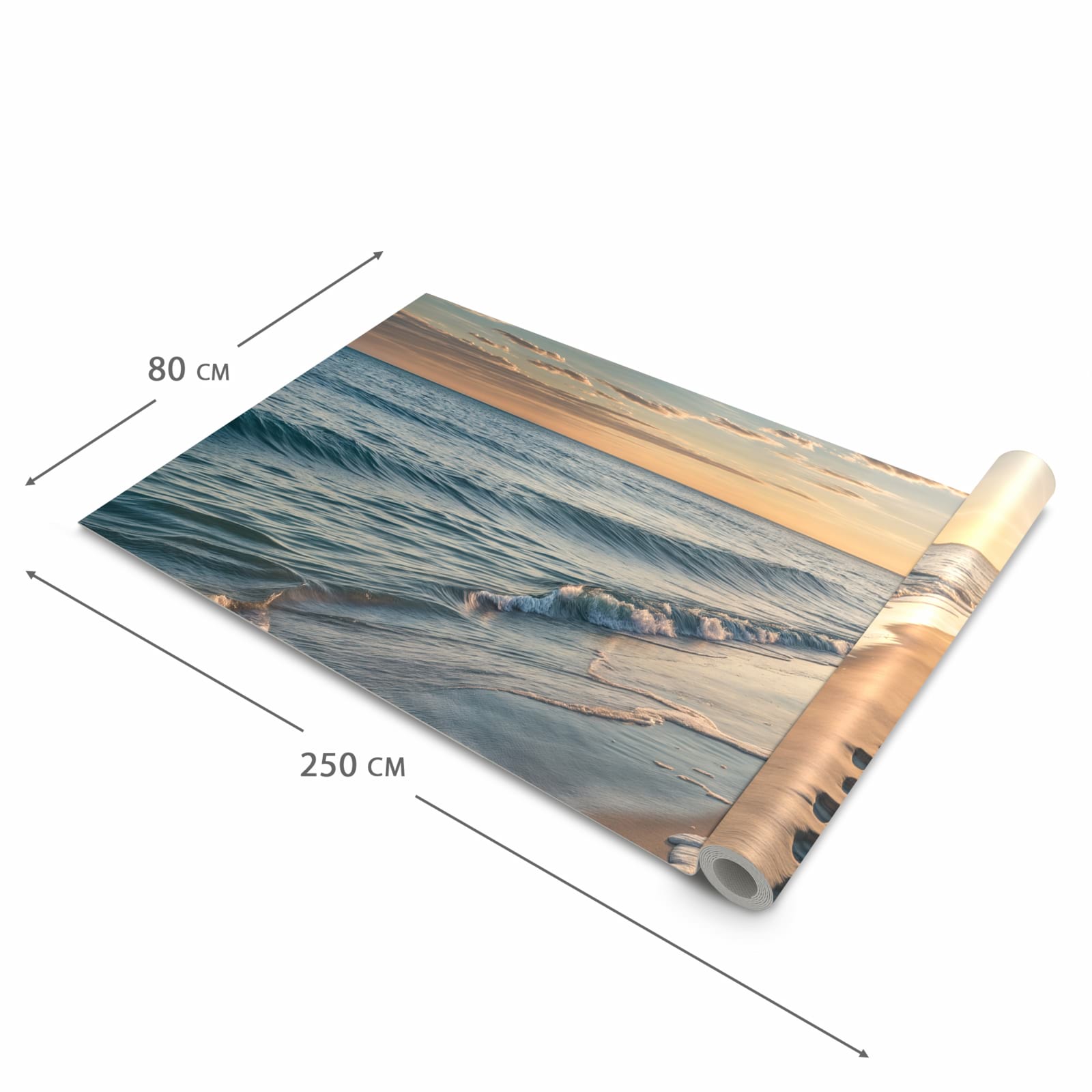 Rutschhemmender Küchenläufer mit Motiv Strandspuren in der Größe 60x150 cm