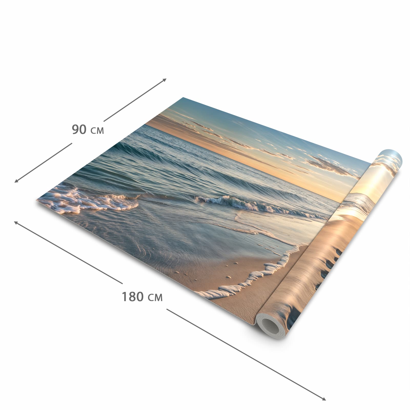 Hygienischer Küchenläufer mit Motiv Strandspuren in der Grösse 60x150 cm