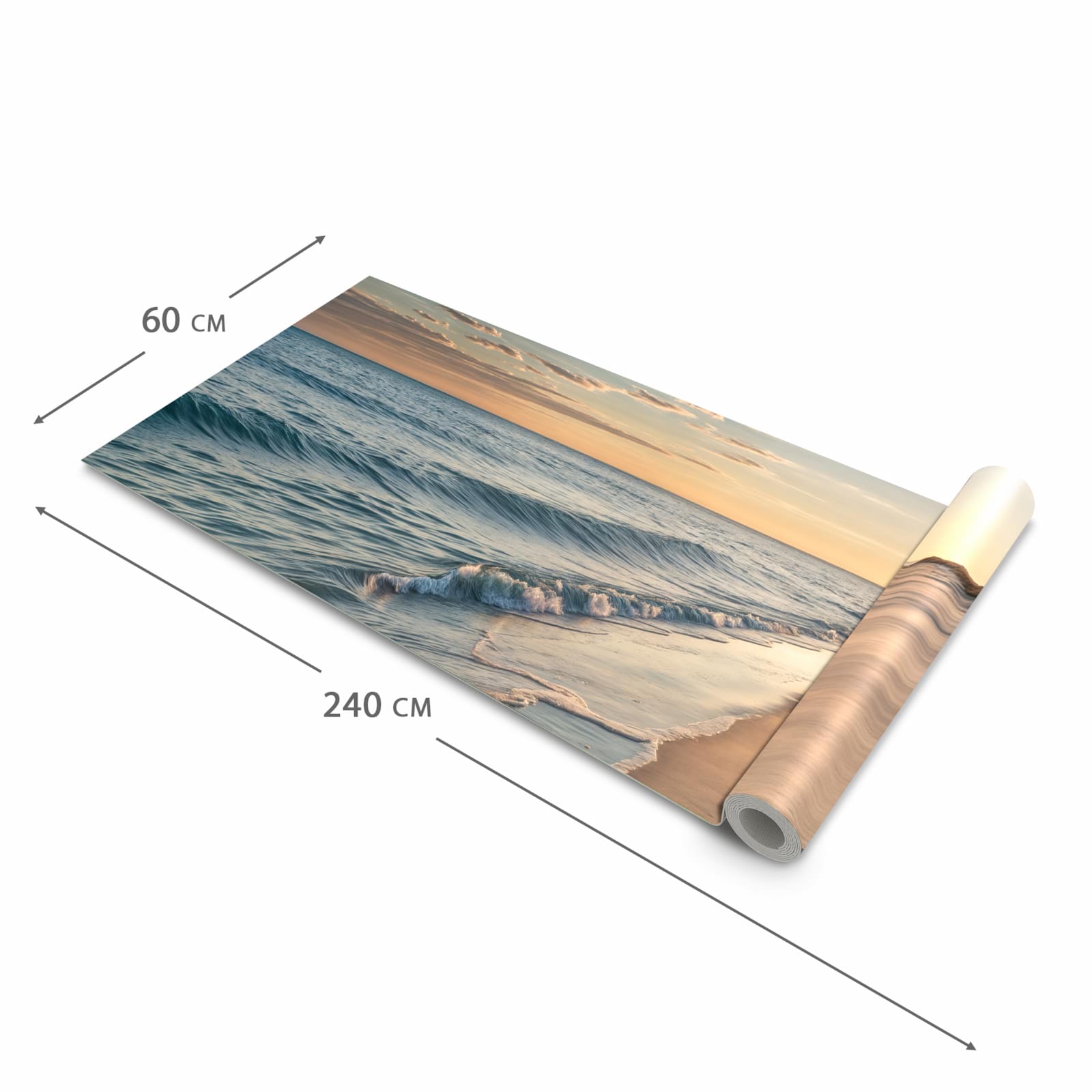 Geruchsneutraler Küchenläufer mit Motiv Strandspuren in der Grösse 60x120 cm