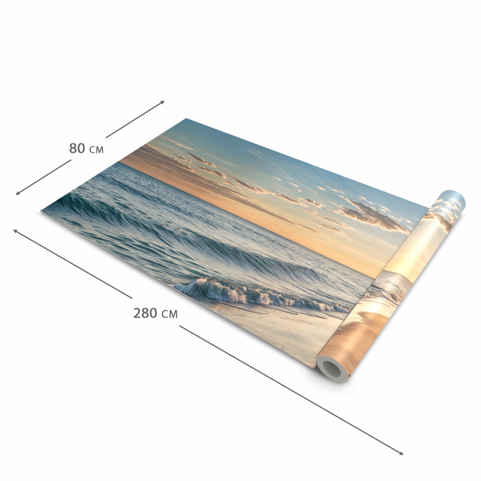 Pflegeleichter Küchenläufer mit Motiv Strandspuren in der Grösse 60x150 cm